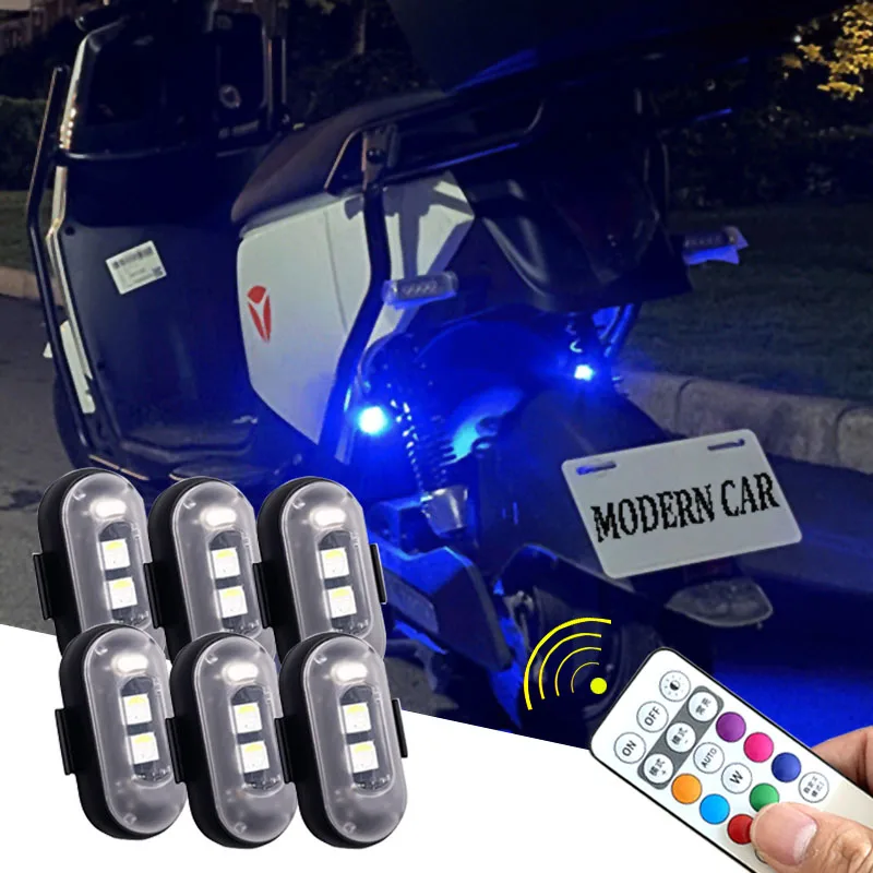 Drone Led Light - ワイヤレスリモコン付きストロボライト,LED警告灯,7色,航空機,車,オートバイ,自転車,rcドローン,フラッシュインジケーター,lam,2個,4個,8個
