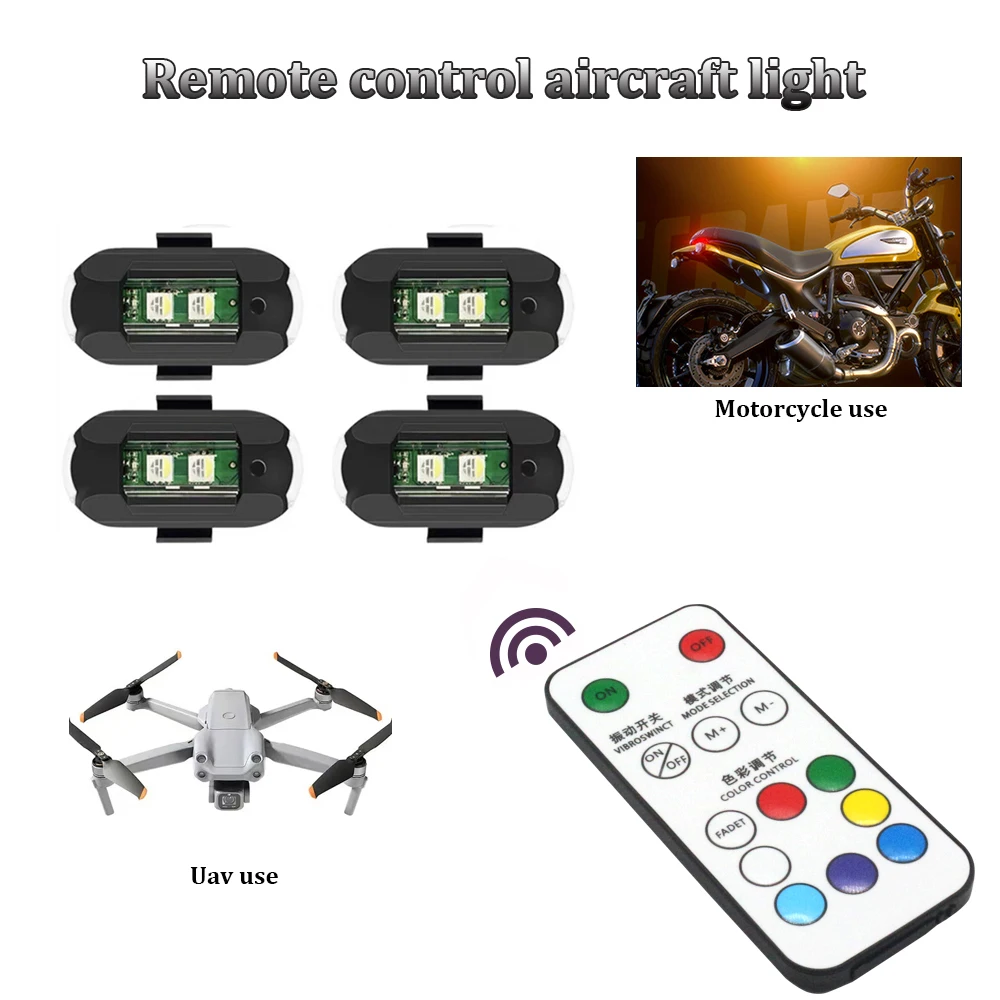 Drone Led Light - 衝突防止警告灯,LED,ミニ信号ライト,ドローンのストロボライト,オートバイランプ,7色インジケーター,rgb,1個