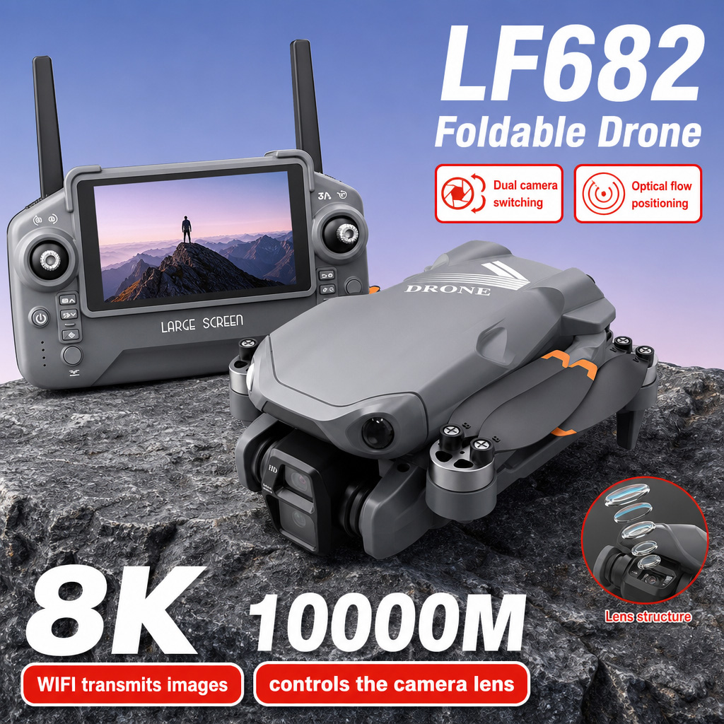 Drone Gimbal - 空撮写真 LF682 ドローン 8K HD デュアルカメラ