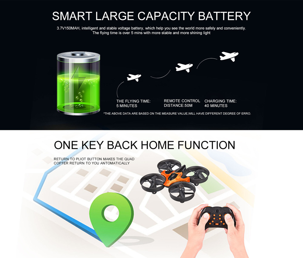 ヘッドレスモード付きミニ RC ドローン 2.4G リモコン - Eachine Drone E010 のレビューと価格