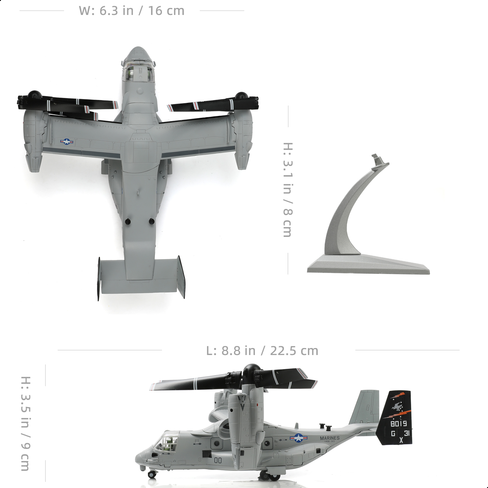 NUOTIE 1/72 米海軍 VMMT-204 V-22  - Jjrc Drone X12 のレビューと価格